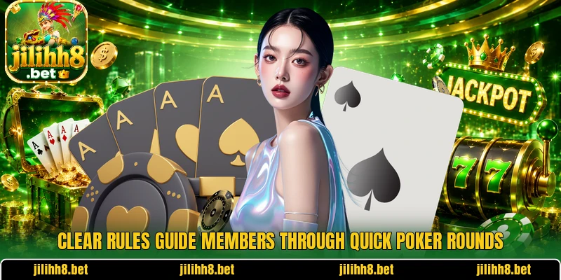 Clear rules guide members through quick poker rounds