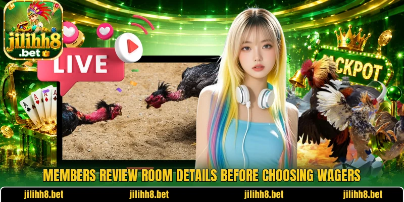 Members review room details before choosing wagers