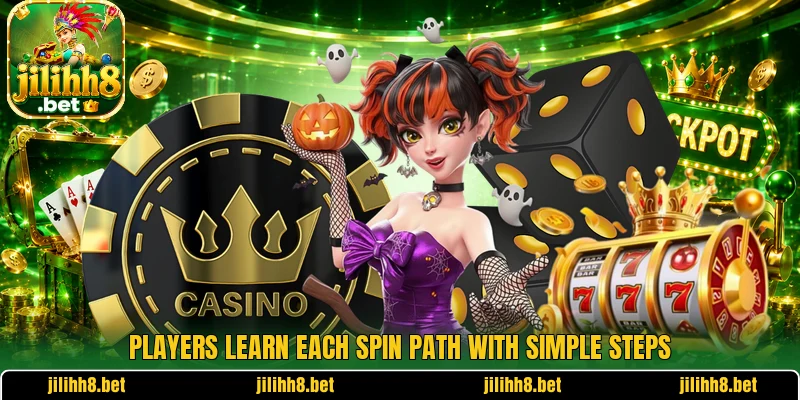 Players learn each spin path with simple steps Players learn each spin path with simple steps